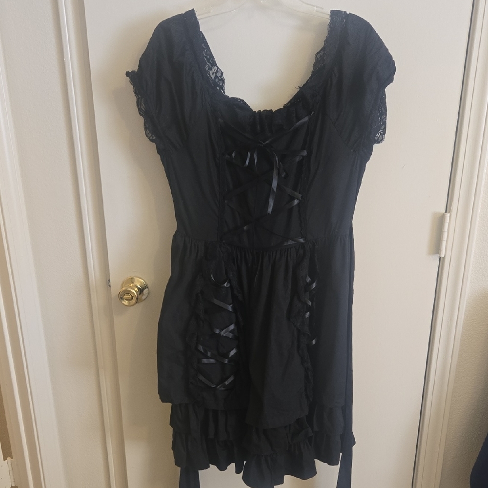 Black Lace-Up Dress